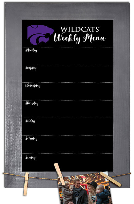 Kansas State Wildcats Weekly Menu Chalkboard with Frame