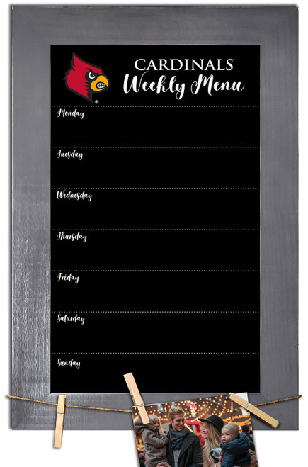 Louisville Cardinals Weekly Menu Chalkboard with Frame