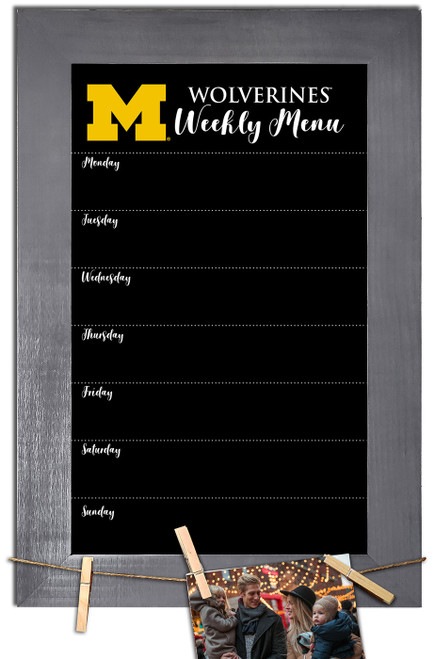 Michigan Wolverines Weekly Menu Chalkboard with Frame