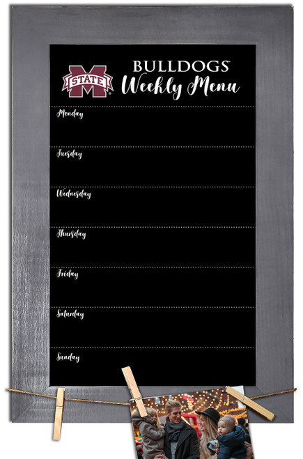 Mississippi State Bulldogs Weekly Menu Chalkboard with Frame