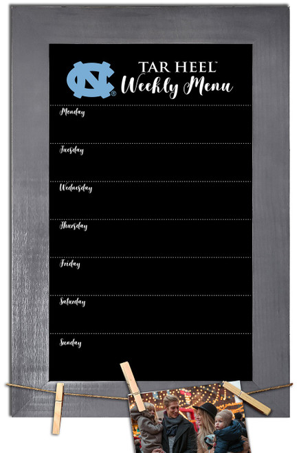 North Carolina Tar Heels Weekly Menu Chalkboard with Frame
