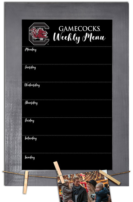 South Carolina Gamecocks Weekly Menu Chalkboard with Frame