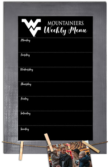 West Virginia Mountaineers Weekly Menu Chalkboard with Frame