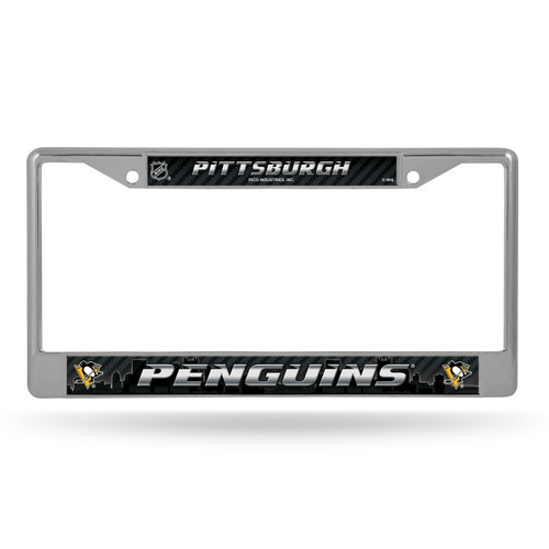 Pittsburgh Penguins Silver Chrome License Plate Frame