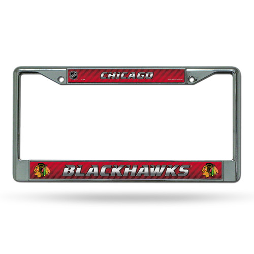 Chicago Blackhawks Rico Silver Chrome License Plate Frame