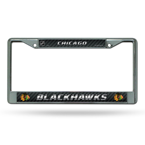 Chicago Blackhawks Silver Chrome License Plate Frame