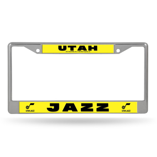 Utah Jazz Silver Chrome License Plate Frame