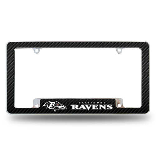 Baltimore Ravens Carbon Fiber Chrome License Plate Frame