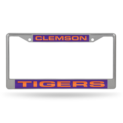 Clemson Tigers Chrome Laser License Plate Frame