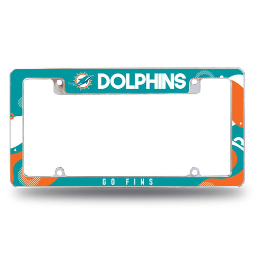 Miami Dolphins Wave Chrome License Plate Frame