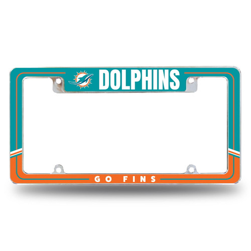 Miami Dolphins Two-Tone Chrome License Plate Frame