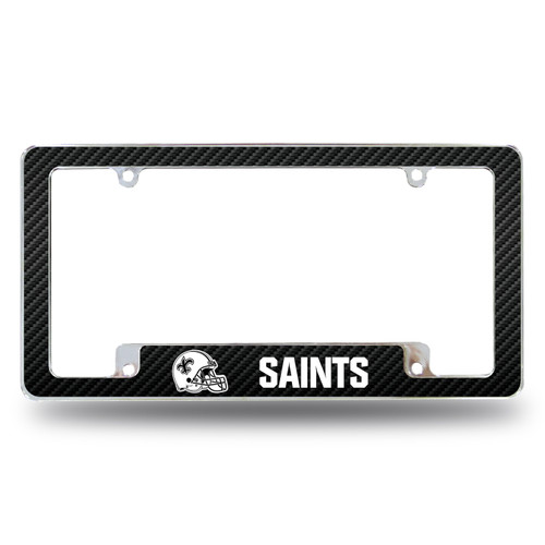 New Orleans Saints Helmet Logo All Over Chrome License Plate Frame