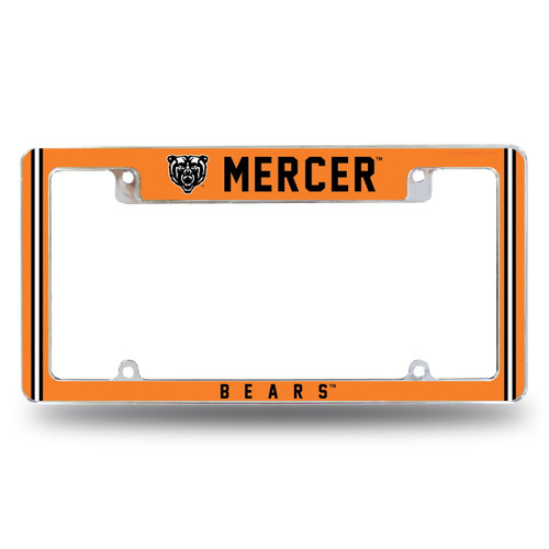 Mercer Bears All Over Chrome License Plate Frame