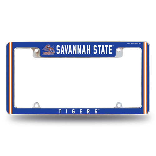 Savannah State Tigers All Over Chrome License Plate Frame