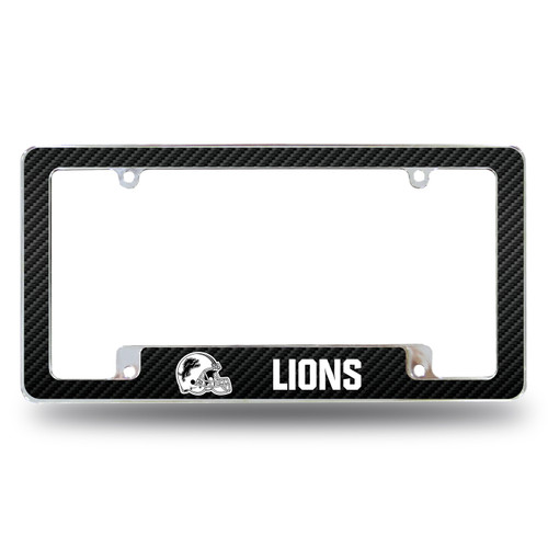Detroit Lions Helmet Logo All Over Chrome License Plate Frame