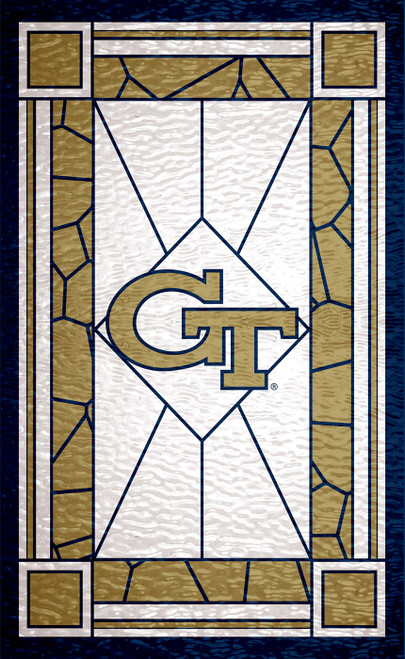 Georgia Tech Yellow Jackets 11" x 19" Stained Glass Sign