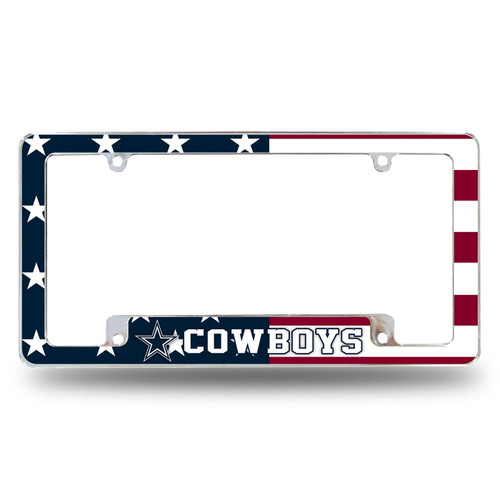 Dallas Cowboys Patriotic All Over Chrome License Plate Frame