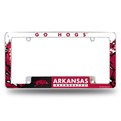 Arkansas Razorbacks All Over Chrome License Plate Frame