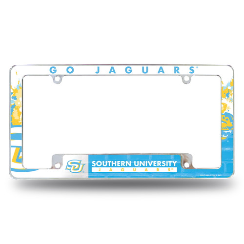 Southern Jaguars All Over Chrome License Plate Frame