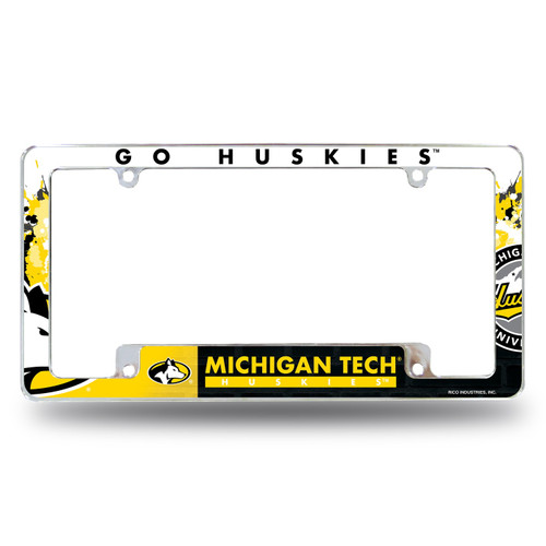 Michigan Tech Huskies All Over Chrome License Plate Frame