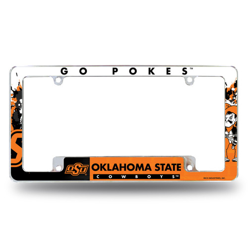 Oklahoma State Cowboys All Over Chrome License Plate Frame