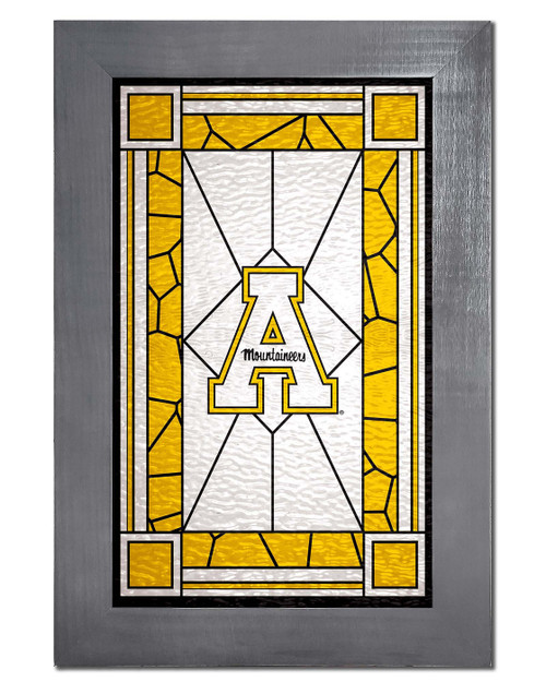 Appalachian State Mountaineers Stained Glass with Frame