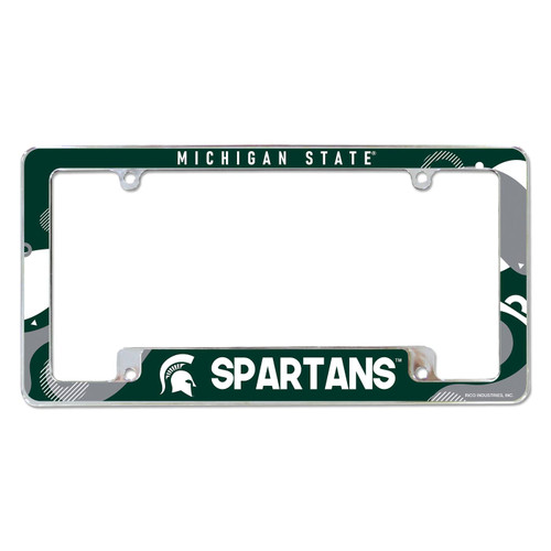 Michigan State Spartans Wave Chrome License Plate Frame