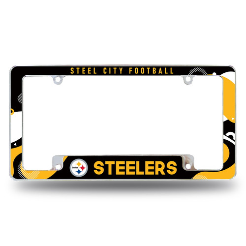 Pittsburgh Steelers Wave Chrome License Plate Frame
