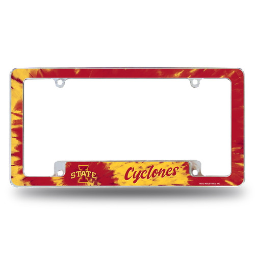 Iowa State Cyclones Tie Dye Chrome License Plate Frame