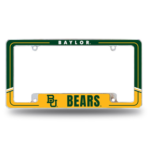 Baylor Bears Two-Tone All Over Chrome License Plate Frame
