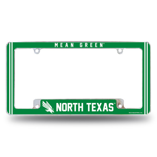 North Texas Mean Green Alternate Chrome License Plate Frame