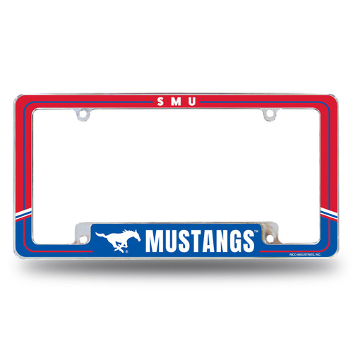 SMU Mustangs Two-Tone Chrome License Plate Frame