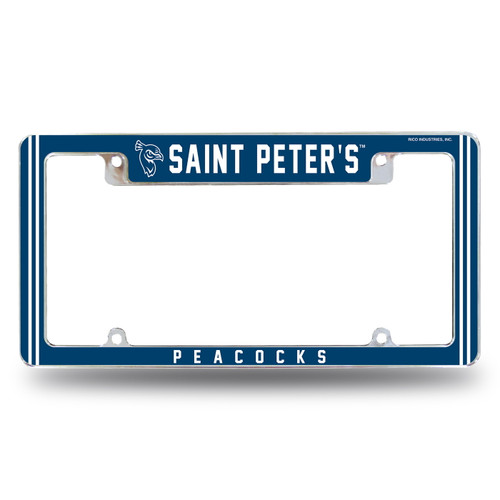Saint Peter's Peacocks All Over Chrome License Plate Frame
