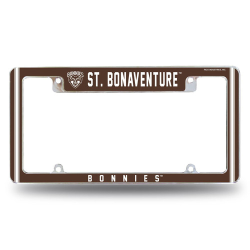 St. Bonaventure Bonnies All Over Chrome License Plate Frame