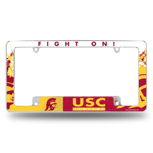 USC Trojans All Over Chrome License Plate Frame