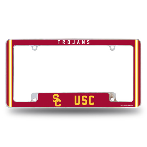 USC Trojans Alternate Chrome License Plate Frame