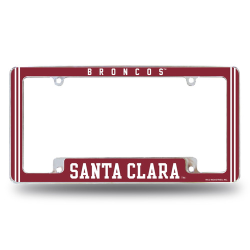 Santa Clara Broncos All Over Chrome License Plate Frame