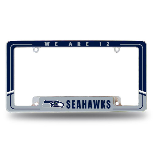 Seattle Seahawks Two-Tone Chrome License Plate Frame