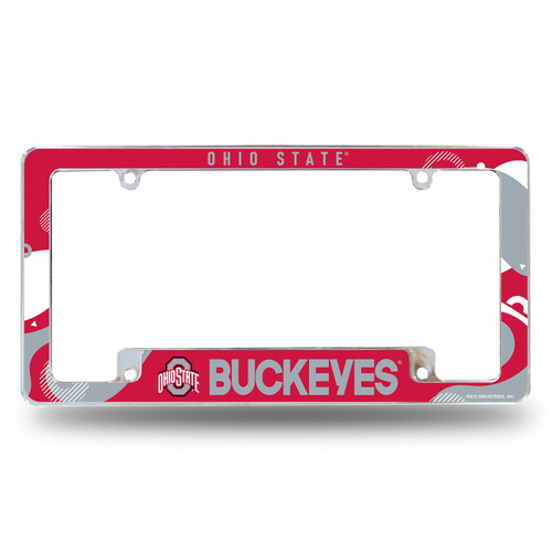 Ohio State Buckeyes Wave Chrome License Plate Frame