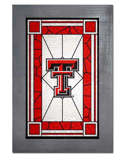 Texas Tech Red Raiders Stained Glass with Frame