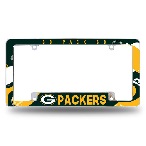Green Bay Packers Wave Chrome License Plate Frame