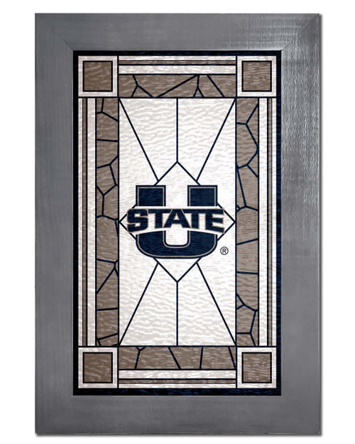 Utah State Aggies Stained Glass with Frame