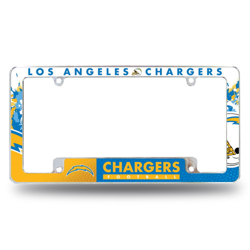 Los Angeles Chargers All Over Chrome License Plate Frame