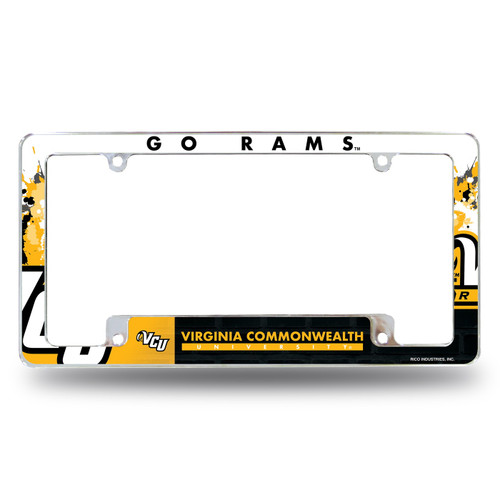 Virginia Commonwealth Rams All Over Chrome License Plate Frame