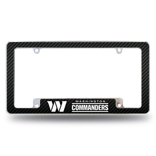 Washington Commanders Carbon Fiber Chrome License Plate Frame
