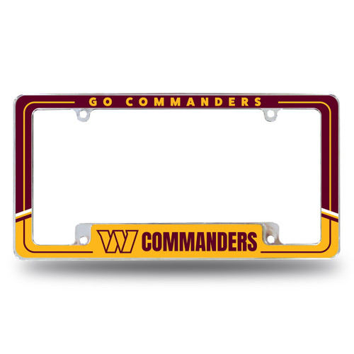 Washington Commanders Two-Tone Chrome License Plate Frame