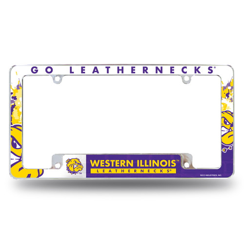 Western Illinois Leathernecks All Over Chrome License Plate Frame