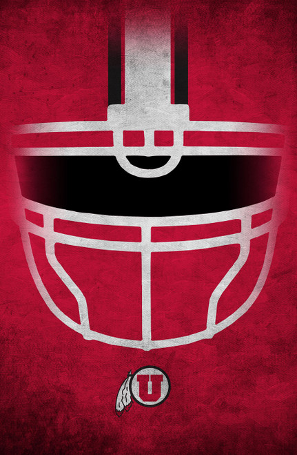 Utah Utes 17" x 26" Ghost Helmet Sign
