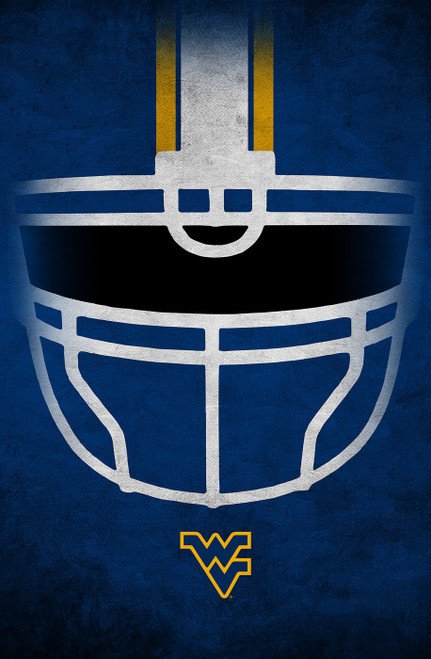 West Virginia Mountaineers 17" x 26" Ghost Helmet Sign