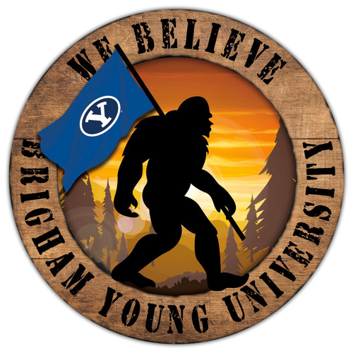 BYU Cougars Bigfoot 12" Circle Sign